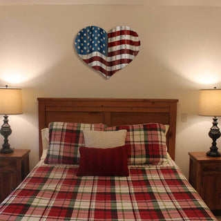 Heart-Shaped American Flag - Corrugated Metal Wall Art Corrugated Wall Art Meissenburg Designs