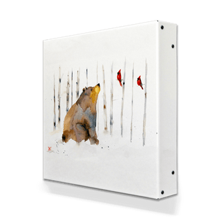 Sitting Bear and Cardinals - Metal Box Art Metal Box Wall Art Dean Crouser