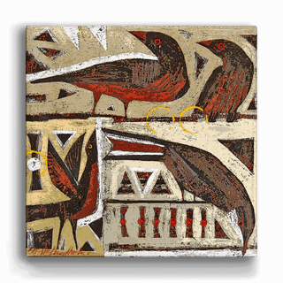 Spirit Birds: Twilight Gathering - Metal Box Art Metal Box Wall Art Shelle Lindholm