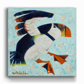 Take the Leap Puffin - Metal Box Art Metal Box Wall Art Shelle Lindholm