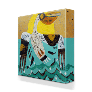 Pelican in the Abstract (1) - Metal Box Art Metal Box Wall Art Shelle Lindholm