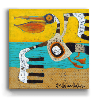 Pelican in the Abstract (3) - Metal Box Art Metal Box Wall Art Shelle Lindholm