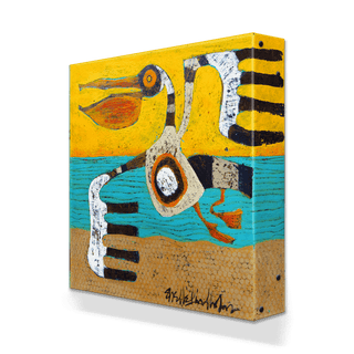 Pelican in the Abstract (3) - Metal Box Art Metal Box Wall Art Shelle Lindholm