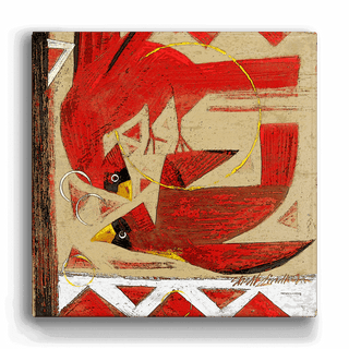 Spirit Birds: Crimson Flight - Metal Box Art Metal Box Wall Art Shelle Lindholm
