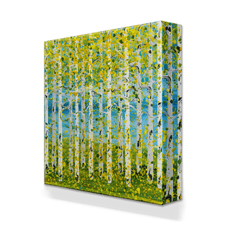 Spring Aspens - Square Metal Box Art Metal Box Wall Art Nancy Seiler
