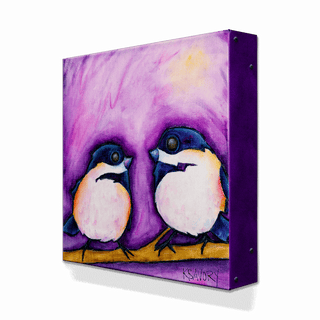 Chickadee Chatter - Metal Box Art Metal Box Wall Art Karen Savory