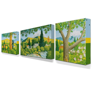 Zoo City Triptych - Metal Box Art Metal Box Wall Art Monte Dolack