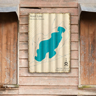 Anvil Lake, Wisconsin - Corrugated Metal Wall Art Corrugated Wall Art Lake Art