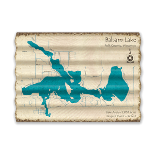Balsam Lake, Wisconsin - Corrugated Metal Wall Art Corrugated Wall Art Lake Art