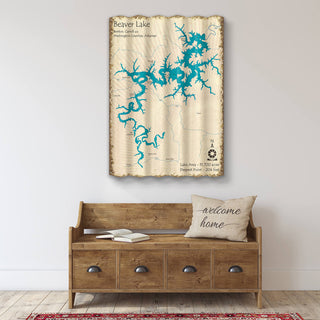 Beaver Lake, Arkansas - Corrugated Metal Wall Art Corrugated Wall Art Lake Art