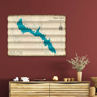 Bass Lake, California - Corrugated Metal Wall Art Corrugated Wall Art Lake Art