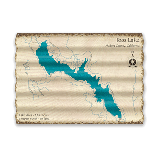 Bass Lake, California - Corrugated Metal Wall Art Corrugated Wall Art Lake Art