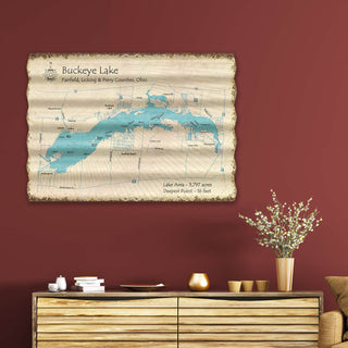 Buckeye Lake, Ohio - Corrugated Metal Wall Art Corrugated Wall Art Lake Art