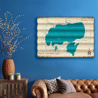 Big St. Germain Lake, Wisconsin - Corrugated Metal Wall Art Corrugated Wall Art Lake Art
