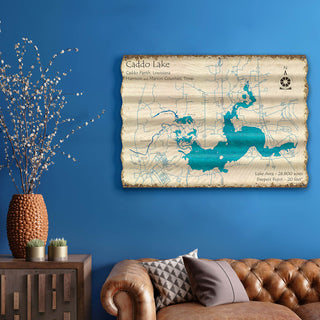 Caddo Lake, Louisiana & Texas - Corrugated Metal Wall Art Corrugated Wall Art Lake Art