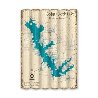 Cedar Creek Lake, Texas - Corrugated Metal Wall Art Corrugated Wall Art Lake Art