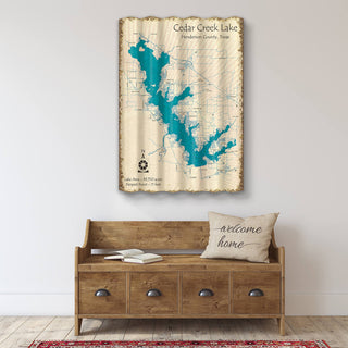 Cedar Creek Lake, Texas - Corrugated Metal Wall Art Corrugated Wall Art Lake Art