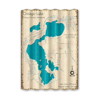Chisago Lake, Minnesota - Corrugated Metal Wall Art Corrugated Wall Art Lake Art