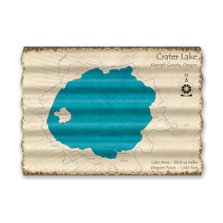 Crater Lake, Oregon - Corrugated Metal Wall Art Corrugated Wall Art Lake Art