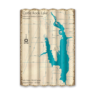 Castle Rock Lake, Wisconsin - Corrugated Metal Wall Art Corrugated Wall Art Lake Art