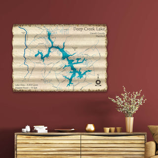 Deep Creek Lake, Maryland - Corrugated Metal Wall Art Corrugated Wall Art Lake Art