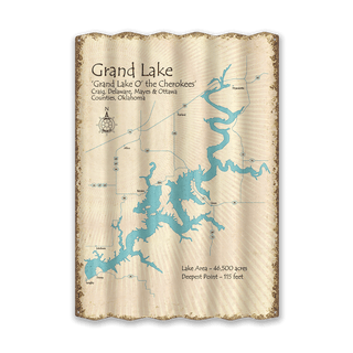 Grand Lake of the Cherokees, Oklahoma - Corrugated Metal Wall Art Corrugated Wall Art Lake Art