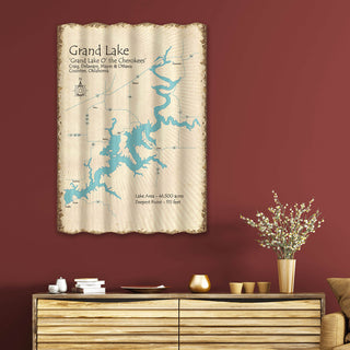 Grand Lake of the Cherokees, Oklahoma - Corrugated Metal Wall Art Corrugated Wall Art Lake Art