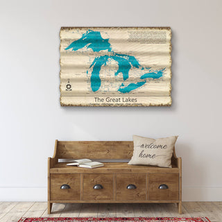 The Great Lakes - Corrugated Metal Wall Art Corrugated Wall Art Lake Art