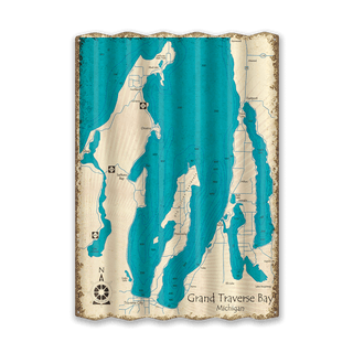 Grand Traverse Bay, Michigan - Corrugated Metal Wall Art Corrugated Wall Art Lake Art