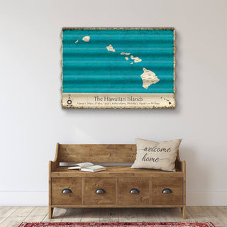 The Hawaiian Islands - Corrugated Metal Wall Art Corrugated Wall Art Lake Art