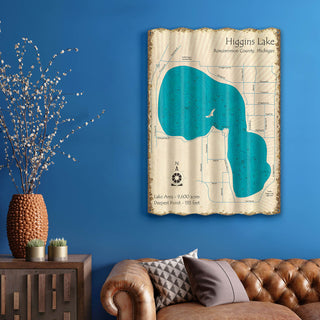 Higgins Lake, Michigan - Corrugated Metal Wall Art Corrugated Wall Art Lake Art
