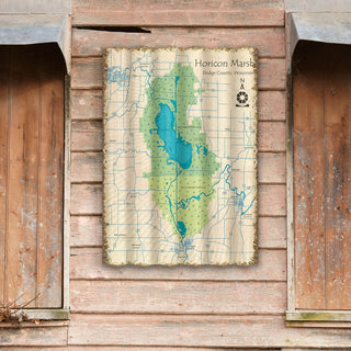 Horicon Marsh, Wisconsin - Corrugated Metal Wall Art Corrugated Wall Art Lake Art