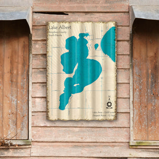Lake Albert, South Dakota - Corrugated Metal Wall Art Corrugated Wall Art Lake Art