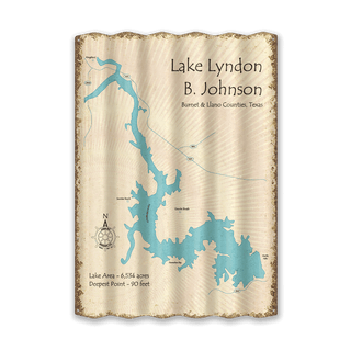 Lake Lyndon B. Johnson, Texas - Corrugated Metal Wall Art Corrugated Wall Art Lake Art