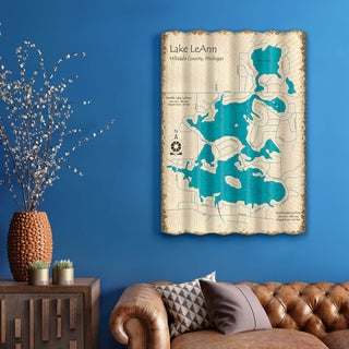 Lake LeAnn, Michigan - Corrugated Metal Wall Art Corrugated Wall Art Lake Art