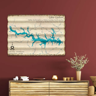 Lake Gaston, NC VA - Corrugated Metal Wall Art Corrugated Wall Art Lake Art