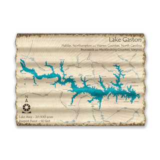 Lake Gaston, NC VA - Corrugated Metal Wall Art Corrugated Wall Art Lake Art