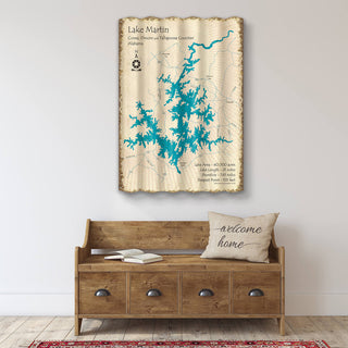 Lake Martin, Alabama - Corrugated Metal Wall Art Corrugated Wall Art Lake Art