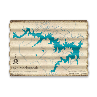 Lake Mackintosh, North Carolina - Corrugated Metal Wall Art Corrugated Wall Art Lake Art