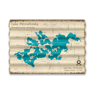 Lake Minnetonka, Minnesota - Corrugated Metal Wall Art Corrugated Wall Art Lake Art