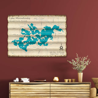 Lake Minnetonka, Minnesota - Corrugated Metal Wall Art Corrugated Wall Art Lake Art