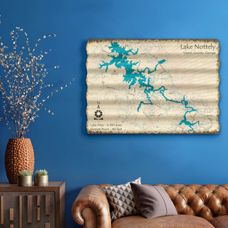 Lake Nottely, Georgia - Corrugated Metal Wall Art Corrugated Wall Art Lake Art