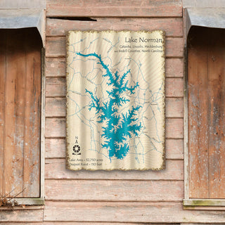Lake Norman, North Carolina - Corrugated Metal Wall Art Corrugated Wall Art Lake Art