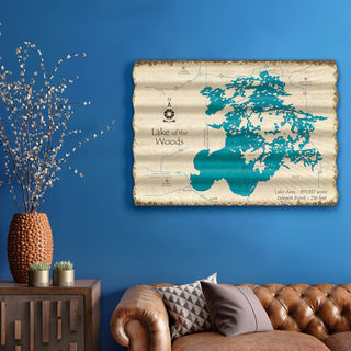 Lake of the Woods, Canada, MN - Corrugated Metal Wall Art Corrugated Wall Art Lake Art