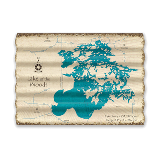 Lake of the Woods, Canada, MN - Corrugated Metal Wall Art Corrugated Wall Art Lake Art