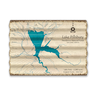 Lake Pillsbury, California - Corrugated Metal Wall Art Corrugated Wall Art Lake Art