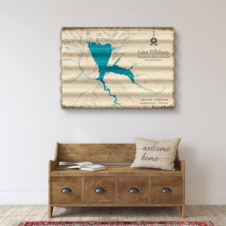 Lake Pillsbury, California - Corrugated Metal Wall Art Corrugated Wall Art Lake Art