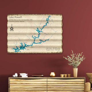 Lake Powell, Utah/Arizona - Corrugated Metal Wall Art Corrugated Wall Art Lake Art