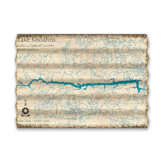 Lake Rhodhiss, North Carolina - Corrugated Metal Wall Art Corrugated Wall Art Lake Art