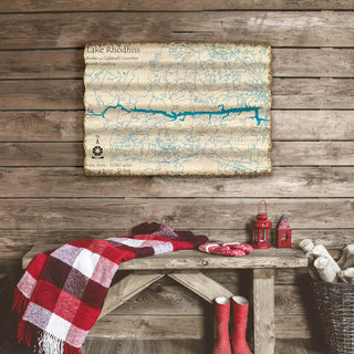 Lake Rhodhiss, North Carolina - Corrugated Metal Wall Art Corrugated Wall Art Lake Art